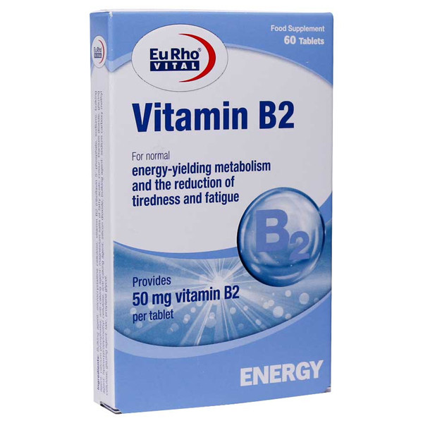 قرص ویتامین B2 یوروویتال 60 عددی (کمک به متابولیسم طبیعی)