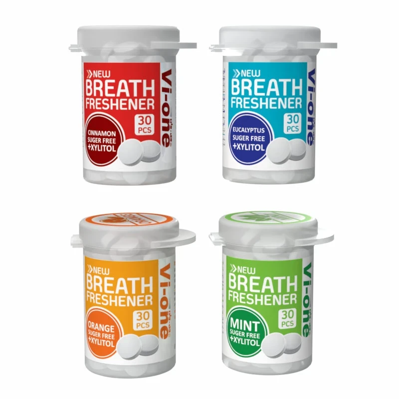 تصویر قرص خوشبو کننده دهان وی وان مدل suger free بسته 4عددی 