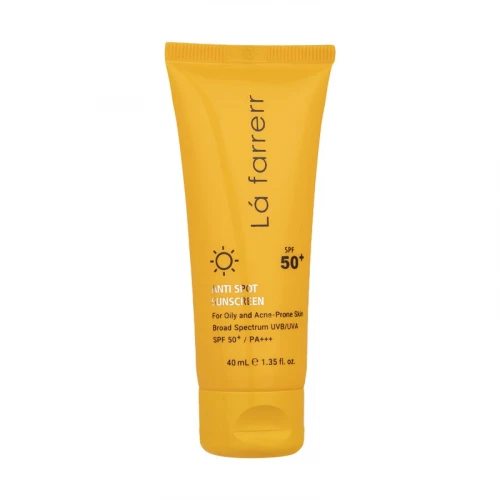 کرم ضد آفتاب SPF50 پوست چرب لافارر ضد لک و بی رنگ 40 میلی لیتر