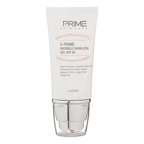 ژل ضدآفتاب بی‌رنگ پرایم SPF50 مدل C-Prime مناسب برای انواع پوست، حجم 40 میلی‌لیتر