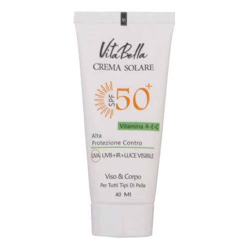 کرم ضدآفتاب بی‌رنگ ویتابلا +SPF50 مدل 001 مناسب انواع پوست، حجم 40 میلی‌لیتر