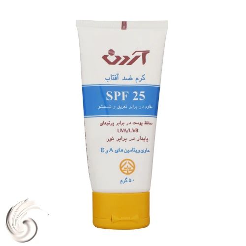 کرم ضدآفتاب بی‌رنگ آردن با SPF25 مناسب انواع پوست وزن 50 گرم