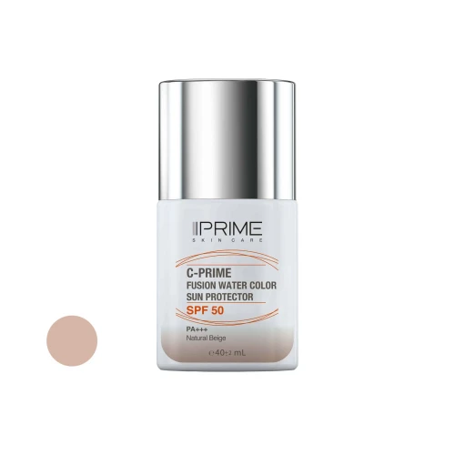 فلوئید ضد آفتاب رنگی پرایم با SPF 50، مدل فیوژن واتر، مناسب انواع پوست با تنالیته متوسط و حجم 40 میلی لیتر