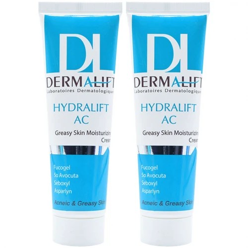 کرم مرطوب‌کننده پوست چرب درمالیفت مدل Hydralift AC Cream حجم 50 میلی‌لیتر بسته دو عددی