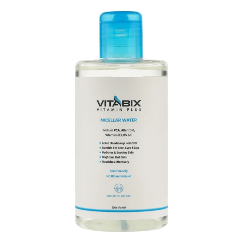میسلار واتر روشن‌کننده پوست صورت ویتابیکس مدل Skin Friendly مناسب پوست های خشک و معمولی حجم 250 میلی لیتر