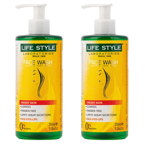 ژل شستشو صورت لایف استایل مدل عصاره چای سبز حجم 350 میلی لیتر مجموعه دو عددی