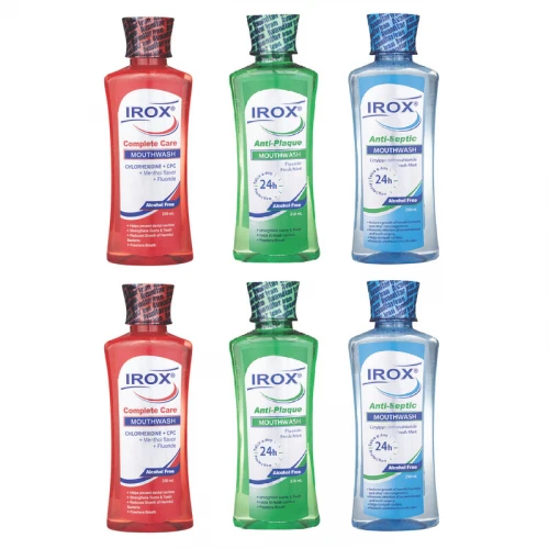 دهان شویه ایروکس مدل Anti Plaque-Anti Septic-Complete Care حجم 250 میلی لیتر بسته 6 عددی