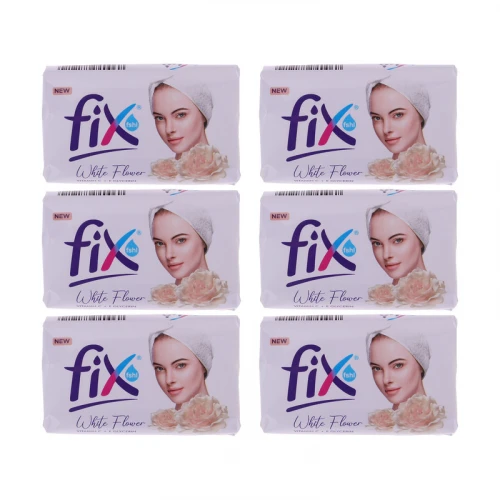 صابون شستشو فیکس مدل White Flower وزن 90 گرم بسته 6 عددی