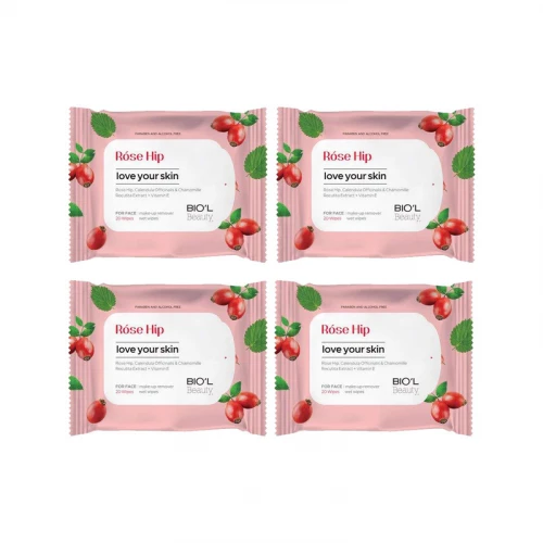 دستمال مرطوب بیول مدل Rose Hip مجموعه 4 عددی