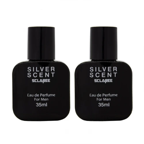  عطر جیبی مردانه اسکلاره مدل  Silver scent حجم 35 میلی لیتر مجموعه دو عددی 