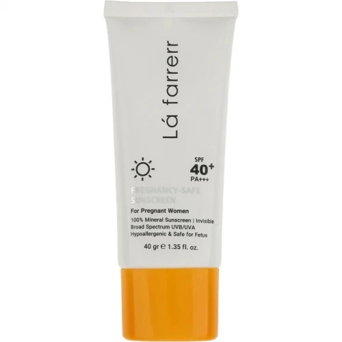 کرم ضد آفتاب بدون رنگ لافارر SPF 40 مدل PREGNANCY SAFEمناسب پوست بانوان باردار حجم 40 میلی‌لیتر