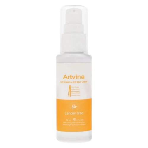 کرم ضد آفتاب بدون رنگ آرت وینا SPF 50 مدل Highly Effective ‌محافظ UVA ،UVB و PA+++، ضد حساسیت، ضد چروک و ضد پیری مناسب انواع پوست‌ حجم 50 میلی‌لیتر
