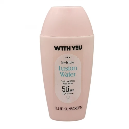 فلوئید ضد آفتاب بدون رنگ ویت یو spf50 مدل فیوژن محافظ UVA،UVB مناسب برای انواع پوست حجم 60 میلی لیتر