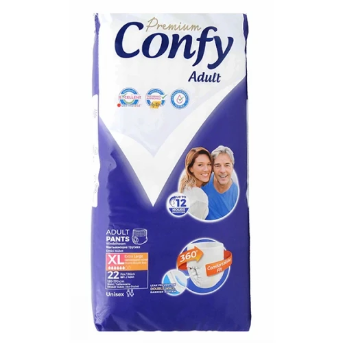 پوشک شورتی بزرگسال کانفی مدل پریمیوم سایز خیلی بزرگ بسته 22 عددی