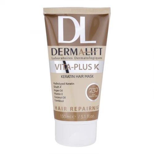 ماسک مو درمالیفت مدل VITA PLUS مناسب برای موهای کراتینه حجم 150 میلی لیتر