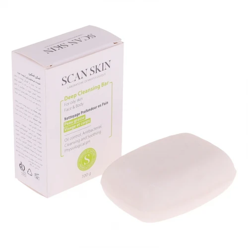 پن شستشو صورت و بدن اسکن اسکین مدل Deep Cleansing Bar مناسب پوست‌های چرب وزن 100 گرم