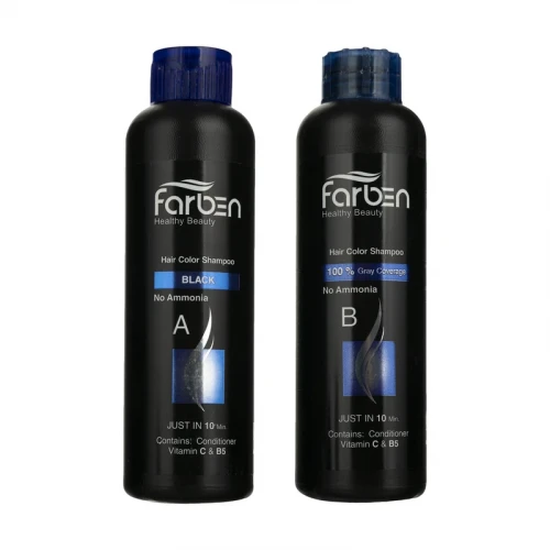 شامپو رنگ مو فاربن شماره 1.0 حجم 150 میلی لیتر رنگ مشکی مجموعه 2 عددی
