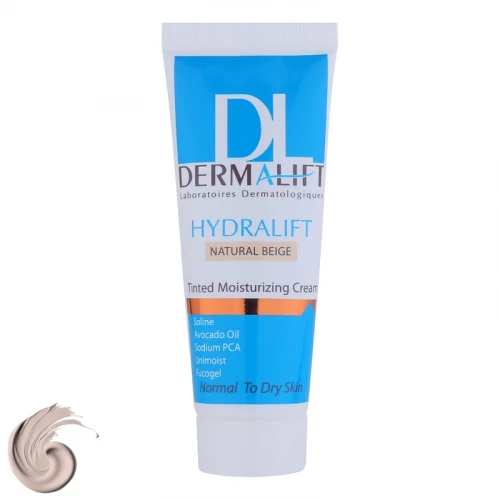 کرم مرطوب کننده رنگی صورت درمالیفت مدل HYDRALIFT مناسب پوست‌های معمولی و خشک حجم 40 میلی لیتر