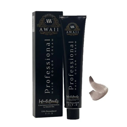 رنگ مو آوایی شماره 8.17 حجم 120 میلی لیتر رنگ بلوند دودی بنفش روشن مرواریدی