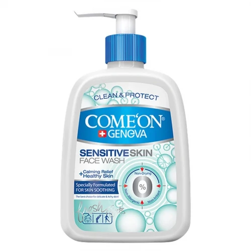 ژل شست‌وشوی صورت کامان مدل Sensitive Skin حجم 500 میلی‌لیتر