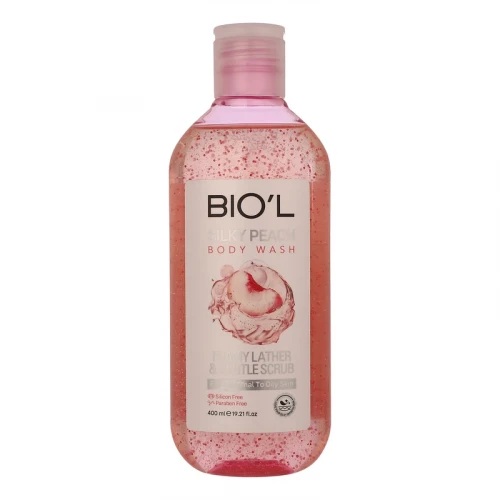 شامپو بدن بیول مدل Silky Peach با رایحه هلو مناسب برای پوست چرب و معمولی حجم 400 میلی لیتر