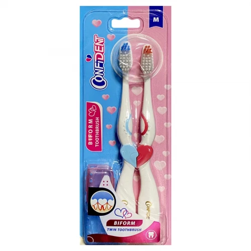 مسواک کانفیدنت مدل CT-Biform با برس متوسط بسته 2 عددی