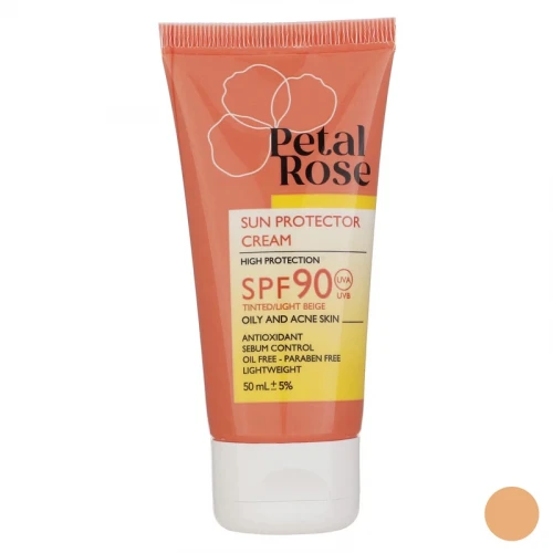 کرم ضد آفتاب رنگی پتال رز SPF 90 مدل 01 مناسب پوست‌های چرب ‌حجم 50 میلی‌لیتر
