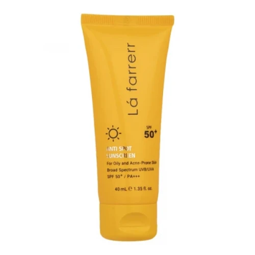 کرم ضد آفتاب بی رنگ SPF50 لافارر مناسب پوست چرب و مستعد آکنه 40 میلی لیتر