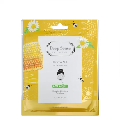 ماسک صورت دیپ سنس مدل شیر و عسل مناسب پوست خشک و معمولی حجم 25 میلی لیتر