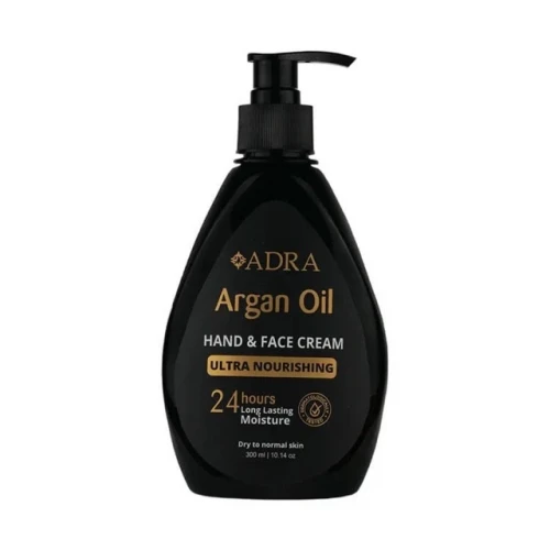 کرم مرطوب کننده دست و صورت آدرا مدل ARGAN مناسب انواع پوست حجم 300 میلی لیتر