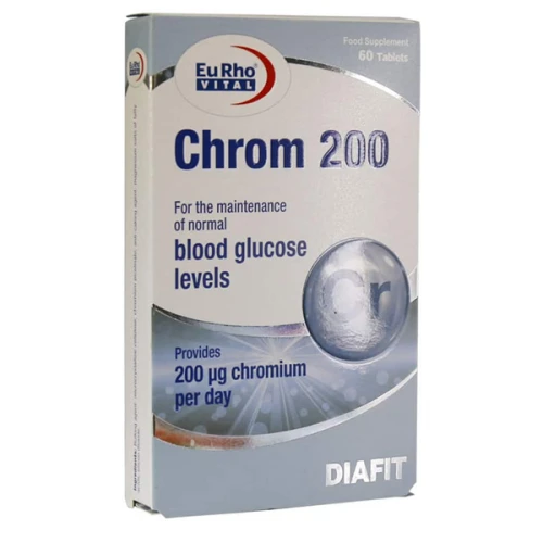 قرص کروم 200 میکروگرم یوروویتال کمک به حفظ سطح طبیعی قند خون بسته 60 عددی