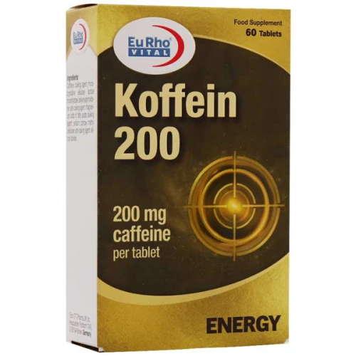 قرص کافئین 200 میلی گرم یوروویتال بسته 60 عددی