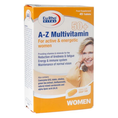 قرص A Z مولتی ویتامین بالای 50 سال بانوان یوروویتال بسته 45 عددی