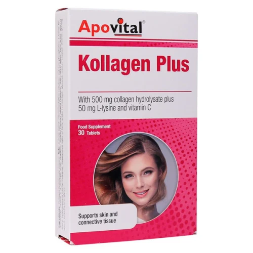 قرص کلاژن پلاس ویتامین C و ال‌لیزین آپوویتال 30 عدد