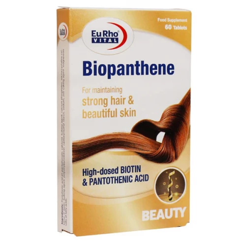 قرص بیوپانتن یوروویتال بسته 60 عددی (مکمل پوست، مو و ناخن)
