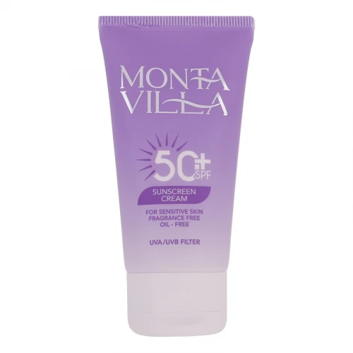 ضدآفتاب  بی‌رنگ مونتا ویلا SPF50 مدل 01 مناسب انواع پوست، حجم 50 میلی‌لیتر