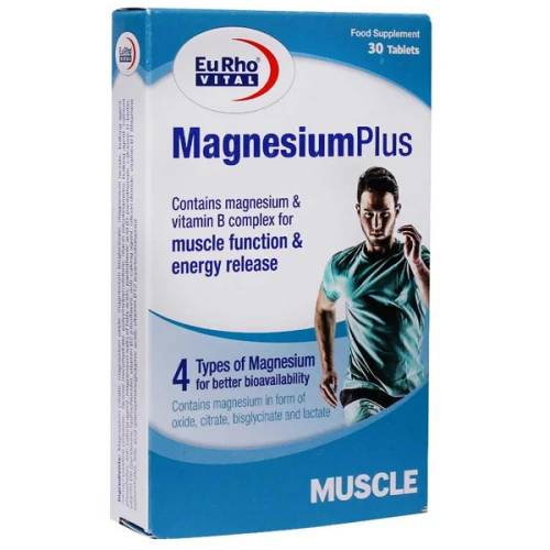 قرص منیزیم پلاس یوروویتال 30 عددی (رفع گرفتگی عضلانی)