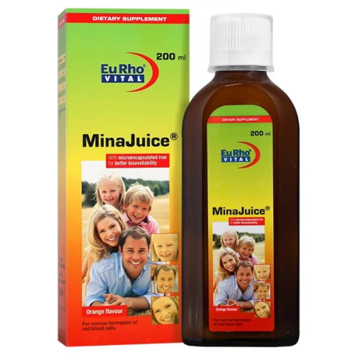 شربت مینا جویس یوروویتال 200 میلی لیتر با طعم پرتقال (کمک به خون‌سازی)