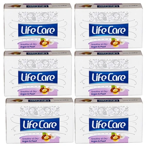 صابون شستشو لایف کر مدل Argan pearl وزن 90 گرم بسته 6 عددی
