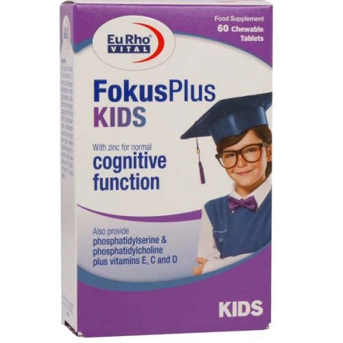 قرص جویدنی فوکوس پلاس کیدز یوروویتال بسته 60 عددی (تقویت حافظه)