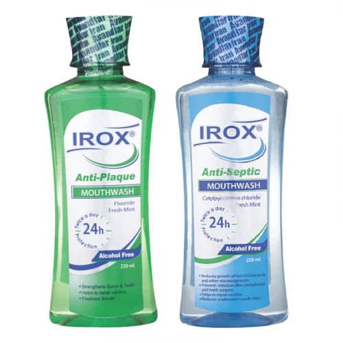 دهان شویه ایروکس مدل Anti Septic-Anti Plaque حجم 250 میلی لیتر بسته 2 عددی