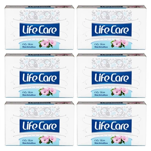 صابون شستشو لایف کر مدل Marshmallow  وزن 90 گرم بسته 6 عددی