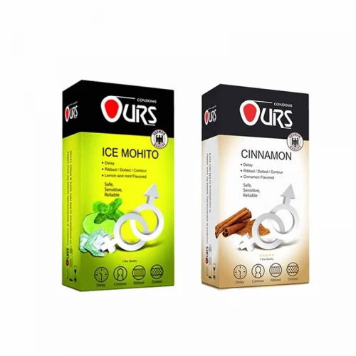 کاندوم اورز مدل MOHITO بسته 12 عددی به همراه کاندوم اورز مدل  CINNAMON بسته 12 عددی