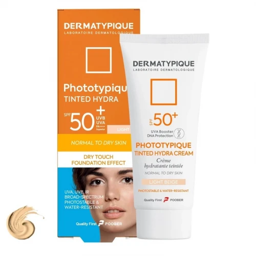 کرم ضد آفتاب رنگی درماتیپیک SPF 50 مدل Phototypique ‌ ‌محافظ UVA ،UVB مناسب برای پوست‌ خشک و معمولی حجم 50 میلی‌لیتر