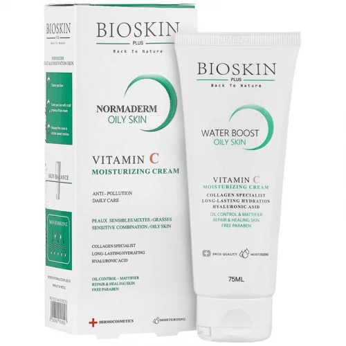 کرم آبرسان دست و صورت بایو اسکین پلاس مدل normadream مناسب برای پوست چرب حجم 75 میلی لیتر