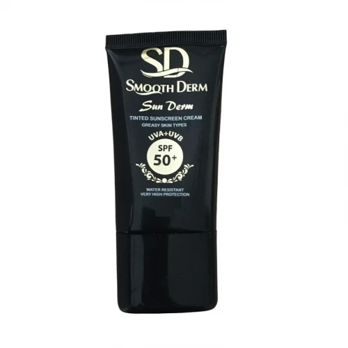 کرم ضدآفتاب بی رنگ اسموت درم SPF50 مدل DS محافظ UVA و UVB مناسب پوست معمولی و خشک حجم 40 میلی لیتر