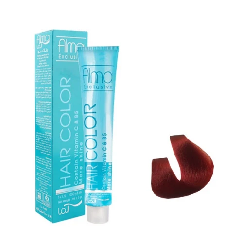 رنگ مو آلما شماره 5.66 حجم 100 میلی لیتر رنگ شکلاتی قهوه ای قرمز روشن