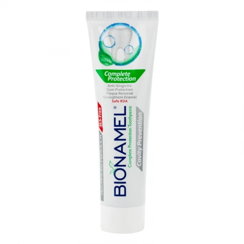 خمیر دندان محافظت از مینای دندان بایونمل مدل Complete Protection با طعم نعناع وزن 130 گرم