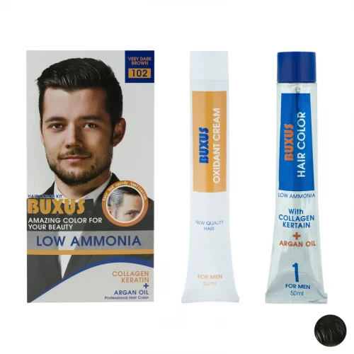 کیت رنگ مو بوکساس شماره 102 حجم 50 میلی لیتر رنگ قهوه ای خیلی تیره