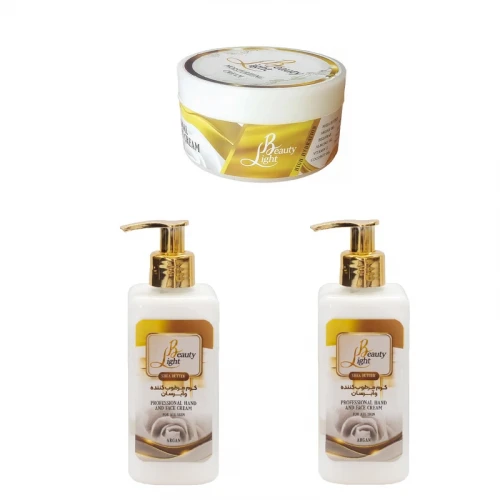 کرم آبرسان لایت بیوتی مدل آرگان شی باتر حجم 250 میلی لیتر به همراه کرم مرطوب کننده لایت بیوتی مدل شی باتر آرگان حجم 200 میلی لیتر  مجموعه 2 عددی